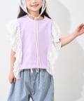 CIAOPANIC TYPY(チャオパニックティピー) 【KIDS】メッシュフリルワンポイント刺繍ロゴTEE