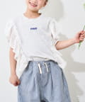 CIAOPANIC TYPY(チャオパニックティピー) 【KIDS】メッシュフリルワンポイント刺繍ロゴTEE
