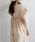 NICE CLAUP / OLIVE des OLIVE OUTLET(ナイスクラップ  / オリーブ デ オリーブ アウトレット) 【natural couture】綿麻シャーリング袖サロペ