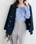 NICE CLAUP / OLIVE des OLIVE OUTLET(ナイスクラップ  / オリーブ デ オリーブ アウトレット) 【natural couture】ラッフルレース衿チュニックブラウス