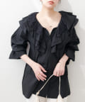 NICE CLAUP / OLIVE des OLIVE OUTLET(ナイスクラップ  / オリーブ デ オリーブ アウトレット) 【natural couture】ラッフルレース衿チュニックブラウス