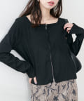 NICE CLAUP / OLIVE des OLIVE OUTLET(ナイスクラップ  / オリーブ デ オリーブ アウトレット) 【natural couture】ファスナーあきカットカーディガン