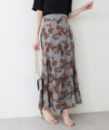 natural couture(ナチュラルクチュール) 【WEB限定】花柄マーメイドスカート