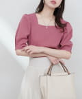 natural couture(ナチュラルクチュール) 【WEB限定】前後2WAYパフスリーブブラウス