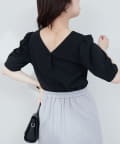 natural couture(ナチュラルクチュール) 【WEB限定】前後2WAYパフスリーブブラウス