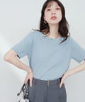 natural couture(ナチュラルクチュール) 花刺繍ネック+Vネック2WAYニット