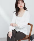 natural couture(ナチュラルクチュール) UVアンチピリング金釦カーデ