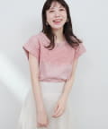 natural couture(ナチュラルクチュール) レースヨーク切替Tシャツ