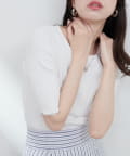 natural couture(ナチュラルクチュール) ボールトリム細リブカットTOPS