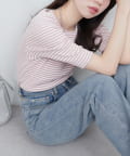 natural couture(ナチュラルクチュール) ボールトリム細リブカットTOPS