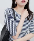 natural couture(ナチュラルクチュール) ボールトリム細リブカットTOPS