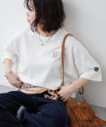 Remind me and forever(リマインドミーアンドフォーエバー) 【NUNIFE】【サスティナブル素材】ワンポイント刺繍BIGTシャツ