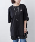 Remind me and forever(リマインドミーアンドフォーエバー) 【NUNIFE】【サスティナブル素材】ワンポイント刺繍BIGTシャツ