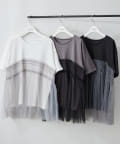 Remind me and forever(リマインドミーアンドフォーエバー) 体型カバーにも◎、チュールドッキングTシャツ