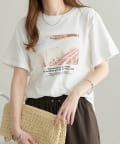 DISCOAT(ディスコート) 【ユニセックス】サマービーチフォトグラフィックTシャツ