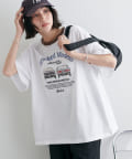 DISCOAT(ディスコート) 【ユニセックス】カーグラフィックリンガーTシャツ
