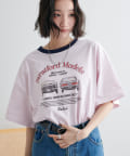 DISCOAT(ディスコート) 【ユニセックス】カーグラフィックリンガーTシャツ