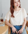 DISCOAT(ディスコート) ベロア5分袖Tシャツ