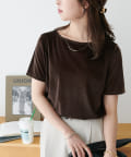 DISCOAT(ディスコート) ベロア5分袖Tシャツ