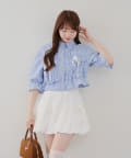 NICE CLAUP / OLIVE des OLIVE OUTLET(ナイスクラップ  / オリーブ デ オリーブ アウトレット) 【RMAF】【これ一枚でコーデの主役に！】レースリボンフリルブラウス