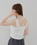 NICE CLAUP / OLIVE des OLIVE OUTLET(ナイスクラップ  / オリーブ デ オリーブ アウトレット) 【RMAF】肩フリルホルターキャミ