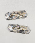 3COINS(スリーコインズ) オーバル柄パッチンピン2個セット