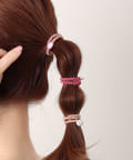 3COINS(スリーコインズ) モチーフ付ヘアゴム3個セット