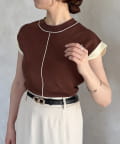 Thevon.(ゼヴォン) 袖先配色フレンチニットプルオーバー