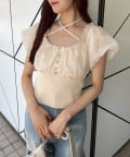 one after another NICE CLAUP(ワンアフターアナザー ナイスクラップ) オフショルクロスリボンニット