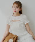 Chico(チコ) 【6色展開】フロントリボンボレロデザインT