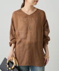 LOUNGEDRESS(ラウンジドレス) メッシュリネン2WAYルーズプルオーバー