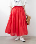 NICE CLAUP / OLIVE des OLIVE OUTLET(ナイスクラップ  / オリーブ デ オリーブ アウトレット) 軽やかに揺れる【RMAF】【NAO】インドコットン使用カラーフレアスカート