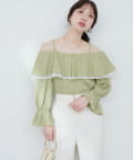 natural couture(ナチュラルクチュール) 【WEB限定】マルチWAYフリル衿ブラウス