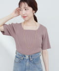 natural couture(ナチュラルクチュール) 【ako】前後2WAYリブニットプルオーバー