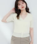 natural couture(ナチュラルクチュール) 【WEB限定】フェイクレイヤードカーデ