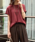 un dix cors(アンディコール) 《UVカット・速乾・夏に快適◎》冷感プレーティング天竺カットソー