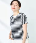 NOLLEY'S(ノーリーズ) シルケット天竺衿配色ロゴTシャツ