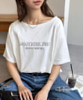 DISCOAT(ディスコート) ピグメントワンショルロゴTシャツ