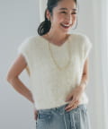 La boutique BonBon(ラブティックボンボン) 【アンサンブル可】ヘアリーフェザー前後2WAYフレンチニット