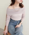 NICE CLAUP / OLIVE des OLIVE OUTLET(ナイスクラップ  / オリーブ デ オリーブ アウトレット) 【natural couture】シアーギャザーオフショルプルオーバー