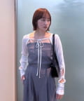 mline(エムライン) クロップドリボンカーデ