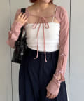 mline(エムライン) クロップドリボンカーデ