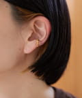 ear PAPILLONNER(イア パピヨネ) 《スターリングシルバー使用》バイカラー花輪イヤーカフ