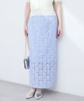 natural couture(ナチュラルクチュール) 【WEB限定】花柄レースややAラインスカート