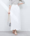 natural couture(ナチュラルクチュール) 【3サイズ展開】裾フリンジスカラップデニムスカート