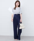 natural couture(ナチュラルクチュール) ビットベルトストレッチパンツ
