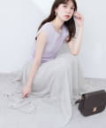 natural couture(ナチュラルクチュール) ニット×チュールドッキングワンピース