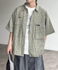 CPCM(シーピーシーエム) 半袖チェックフィッシングシャツ