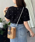 prose verse(プロズヴェール) バックメタルドット刺繍Ｔシャツ