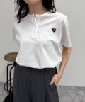 FREDY & GLOSTER(フレディ アンド グロスター) ハートFR刺繍ヘンリーTシャツ